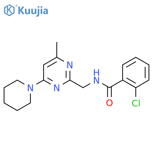 2-chloro-N-{4-methyl-6-(piperidin-1-yl)pyrimidin-2-ylmethyl}benzamide structure