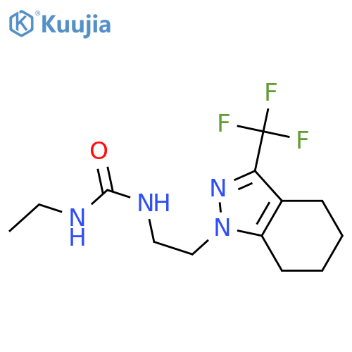 3-ethyl-1-{2-[3-(trifluoromethyl)-4,5,6,7-tetrahydro-1H-indazol-1-yl]ethyl}urea structure