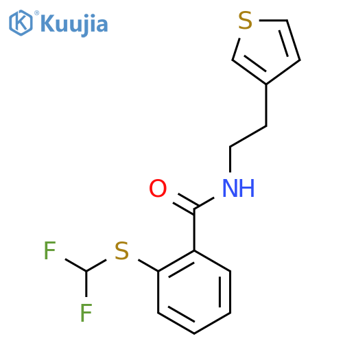 2-(difluoromethyl)sulfanyl-N-2-(thiophen-3-yl)ethylbenzamide structure