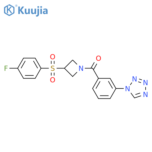 1-{3-3-(4-fluorobenzenesulfonyl)azetidine-1-carbonylphenyl}-1H-1,2,3,4-tetrazole structure