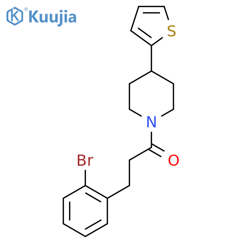 3-(2-bromophenyl)-1-4-(thiophen-2-yl)piperidin-1-ylpropan-1-one structure