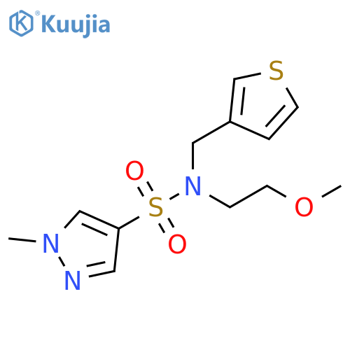 N-(2-methoxyethyl)-1-methyl-N-[(thiophen-3-yl)methyl]-1H-pyrazole-4-sulfonamide structure