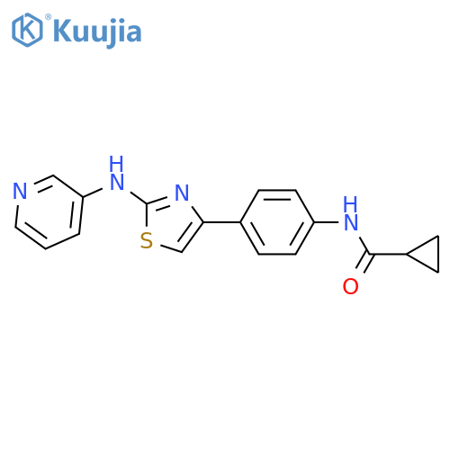 N-[4-[2-(pyridin-3-ylamino)-1,3-thiazol-4-yl]phenyl]cyclopropanecarboxamide structure