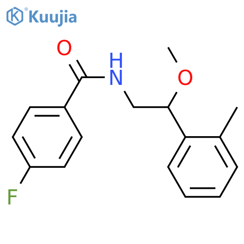 4-fluoro-N-[2-methoxy-2-(2-methylphenyl)ethyl]benzamide structure