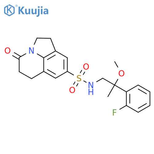 N-(2-(2-fluorophenyl)-2-methoxypropyl)-4-oxo-2,4,5,6-tetrahydro-1H-pyrrolo[3,2,1-ij]quinoline-8-sulfonamide structure