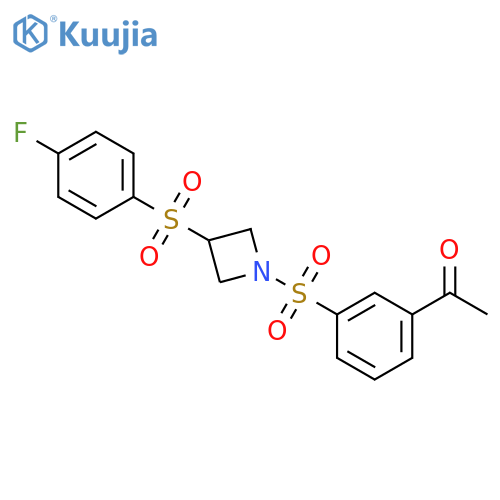 1-(3-{[3-(4-fluorobenzenesulfonyl)azetidin-1-yl]sulfonyl}phenyl)ethan-1-one structure