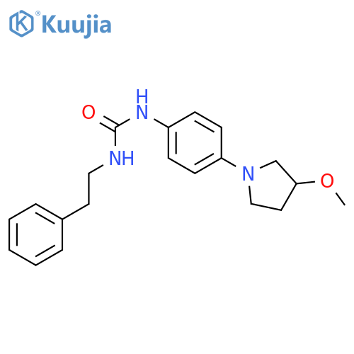 3-4-(3-methoxypyrrolidin-1-yl)phenyl-1-(2-phenylethyl)urea structure