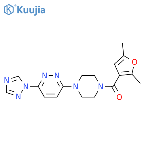 (2,5-dimethylfuran-3-yl)-[4-[6-(1,2,4-triazol-1-yl)pyridazin-3-yl]piperazin-1-yl]methanone structure