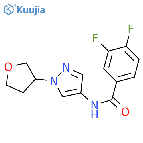 3,4-difluoro-N-[1-(oxolan-3-yl)pyrazol-4-yl]benzamide structure