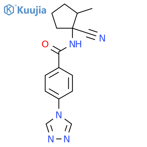 N-(1-cyano-2-methylcyclopentyl)-4-(4H-1,2,4-triazol-4-yl)benzamide structure