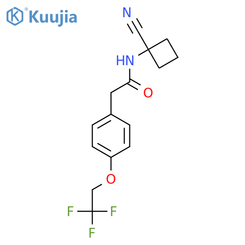 N-(1-cyanocyclobutyl)-2-[4-(2,2,2-trifluoroethoxy)phenyl]acetamide structure