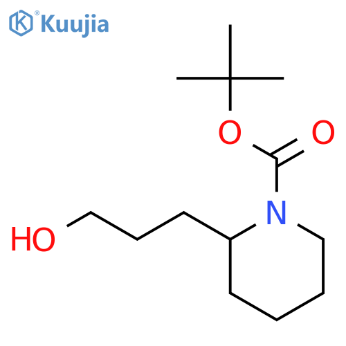 tert-Butyl 2-(3-hydroxypropyl)piperidine-1-carboxylate structure