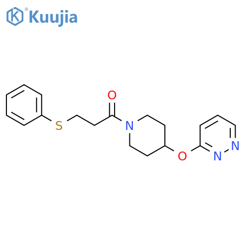 3-(phenylsulfanyl)-1-[4-(pyridazin-3-yloxy)piperidin-1-yl]propan-1-one structure