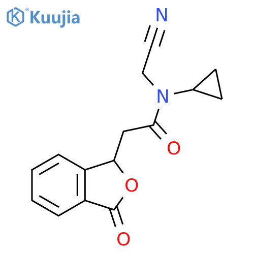 N-(cyanomethyl)-N-cyclopropyl-2-(3-oxo-1,3-dihydro-2-benzofuran-1-yl)acetamide structure