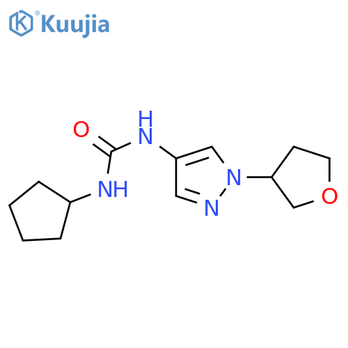 1-cyclopentyl-3-[1-(oxolan-3-yl)pyrazol-4-yl]urea structure