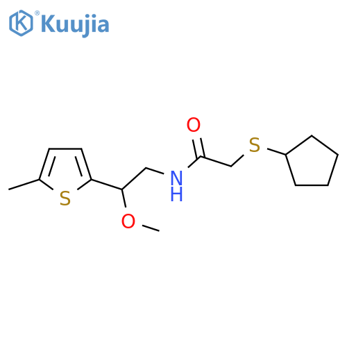 2-(cyclopentylthio)-N-(2-methoxy-2-(5-methylthiophen-2-yl)ethyl)acetamide structure