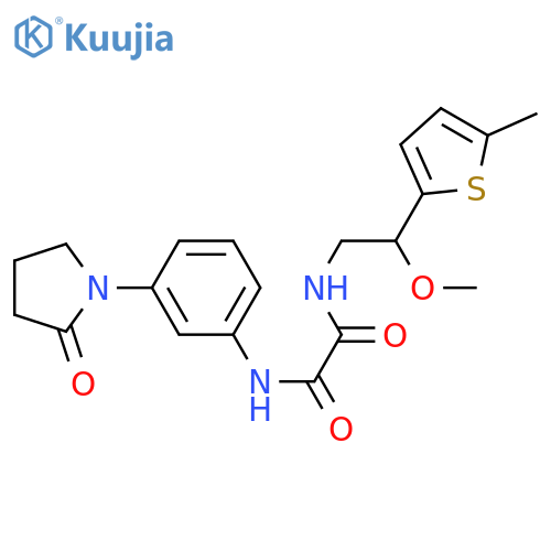 N-[2-methoxy-2-(5-methylthiophen-2-yl)ethyl]-N'-[3-(2-oxopyrrolidin-1-yl)phenyl]oxamide structure
