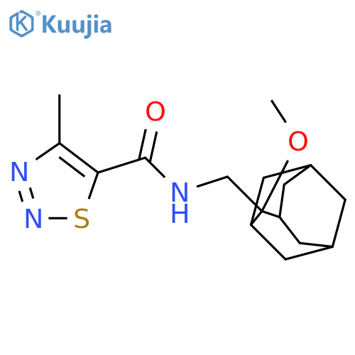N-[(2-methoxy-2-adamantyl)methyl]-4-methylthiadiazole-5-carboxamide structure