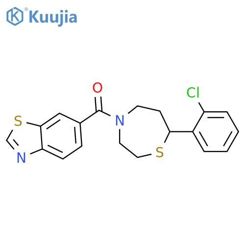 6-[7-(2-chlorophenyl)-1,4-thiazepane-4-carbonyl]-1,3-benzothiazole structure