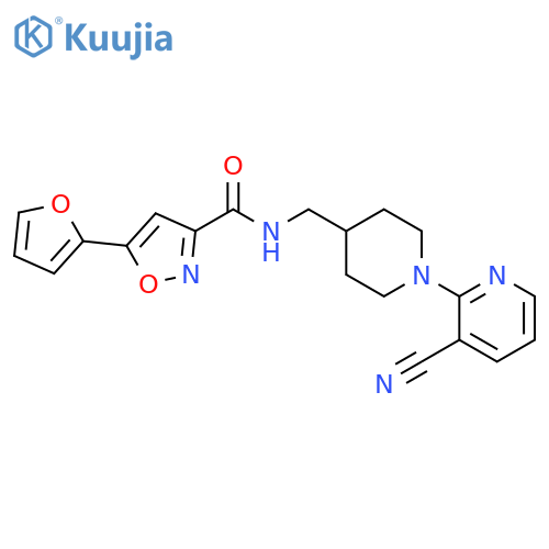 N-{[1-(3-cyanopyridin-2-yl)piperidin-4-yl]methyl}-5-(furan-2-yl)-1,2-oxazole-3-carboxamide structure