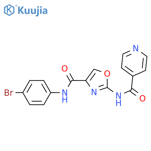 N-{4-[(4-bromophenyl)carbamoyl]-1,3-oxazol-2-yl}pyridine-4-carboxamide structure
