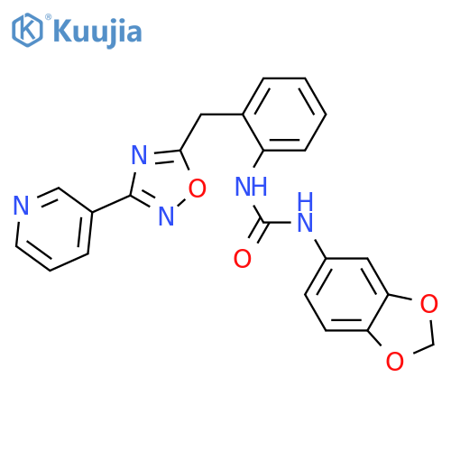 3-(2H-1,3-benzodioxol-5-yl)-1-(2-{[3-(pyridin-3-yl)-1,2,4-oxadiazol-5-yl]methyl}phenyl)urea structure