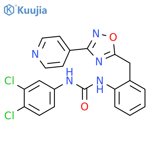 1-(3,4-dichlorophenyl)-3-(2-{[3-(pyridin-4-yl)-1,2,4-oxadiazol-5-yl]methyl}phenyl)urea structure