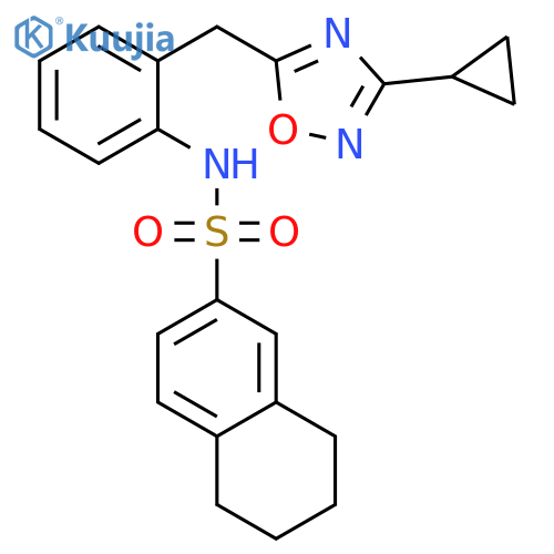 N-{2-[(3-cyclopropyl-1,2,4-oxadiazol-5-yl)methyl]phenyl}-5,6,7,8-tetrahydronaphthalene-2-sulfonamide structure
