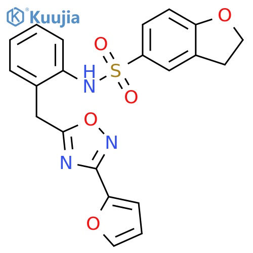 N-(2-{[3-(furan-2-yl)-1,2,4-oxadiazol-5-yl]methyl}phenyl)-2,3-dihydro-1-benzofuran-5-sulfonamide structure