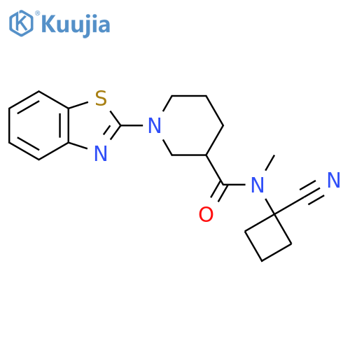 1-(1,3-benzothiazol-2-yl)-N-(1-cyanocyclobutyl)-N-methylpiperidine-3-carboxamide structure