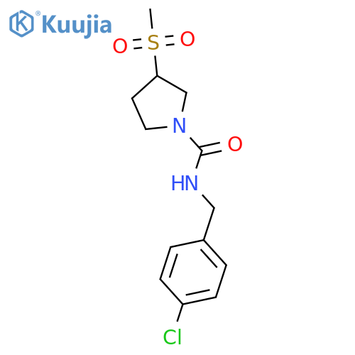 N-[(4-chlorophenyl)methyl]-3-methanesulfonylpyrrolidine-1-carboxamide structure