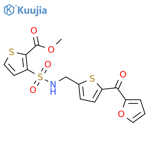 methyl 3-({[5-(furan-2-carbonyl)thiophen-2-yl]methyl}sulfamoyl)thiophene-2-carboxylate structure