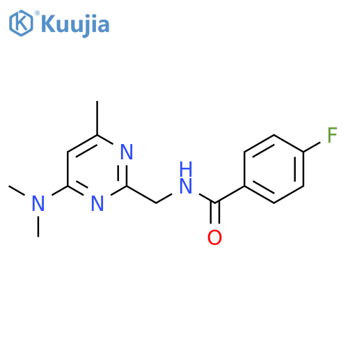 N-{[4-(dimethylamino)-6-methylpyrimidin-2-yl]methyl}-4-fluorobenzamide structure