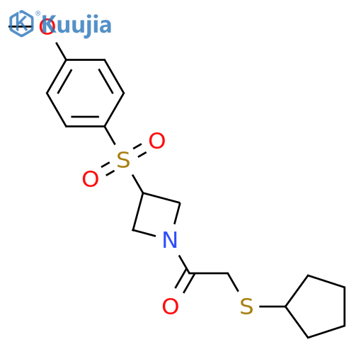2-(cyclopentylsulfanyl)-1-[3-(4-methoxybenzenesulfonyl)azetidin-1-yl]ethan-1-one structure