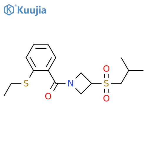 1-[2-(ethylsulfanyl)benzoyl]-3-(2-methylpropanesulfonyl)azetidine structure