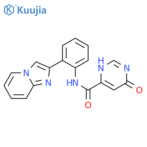 N-(2-imidazo[1,2-a]pyridin-2-ylphenyl)-4-oxo-1H-pyrimidine-6-carboxamide structure