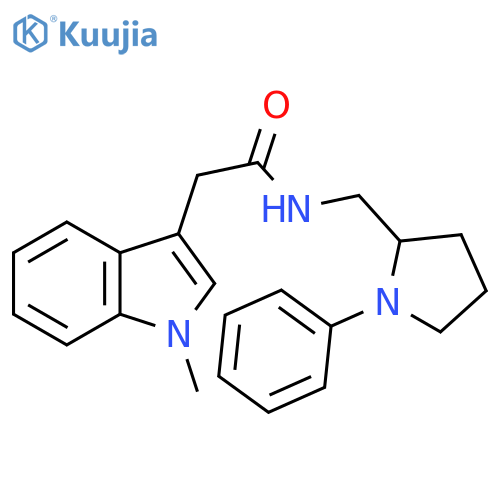2-(1-methyl-1H-indol-3-yl)-N-[(1-phenylpyrrolidin-2-yl)methyl]acetamide structure