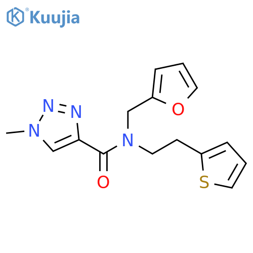 N-[(furan-2-yl)methyl]-1-methyl-N-[2-(thiophen-2-yl)ethyl]-1H-1,2,3-triazole-4-carboxamide structure