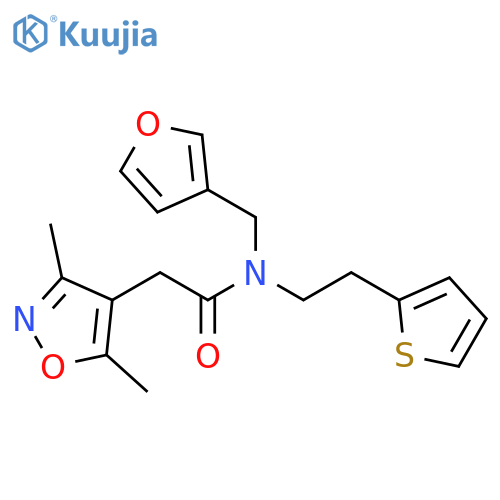 N-(3-Furanylmethyl)-3,5-dimethyl-N-[2-(2-thienyl)ethyl]-4-isoxazoleacetamide structure