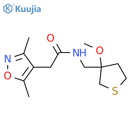 2-(3,5-dimethyl-1,2-oxazol-4-yl)-N-[(3-methoxythiolan-3-yl)methyl]acetamide structure