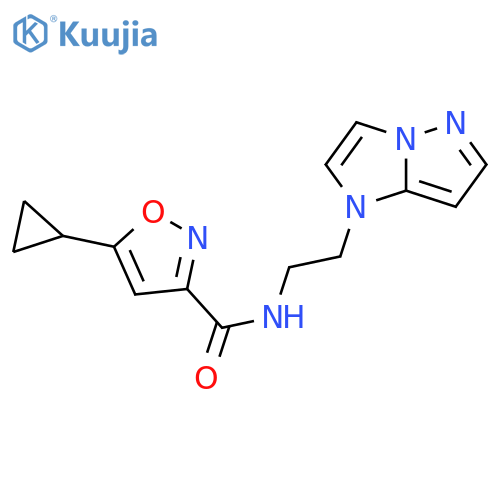 5-cyclopropyl-N-(2-{1H-pyrazolo[1,5-a]imidazol-1-yl}ethyl)-1,2-oxazole-3-carboxamide structure