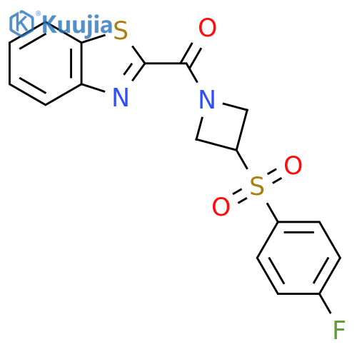 2-3-(4-fluorobenzenesulfonyl)azetidine-1-carbonyl-1,3-benzothiazole structure