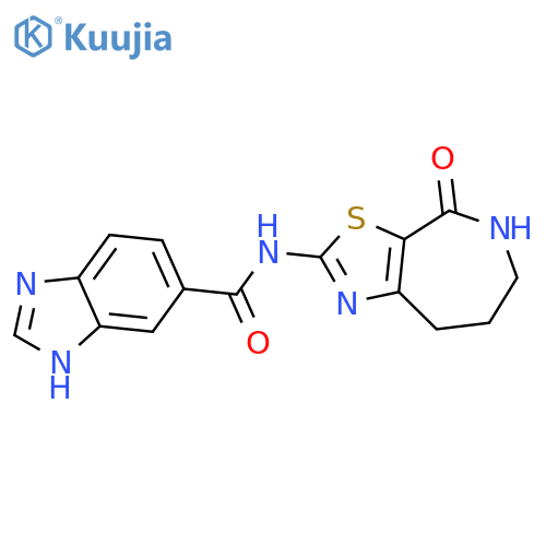 N-(5,6,7,8-Tetrahydro-4-oxo-4H-thiazolo[5,4-c]azepin-2-yl)-1H-benzimidazole-6-carboxamide structure