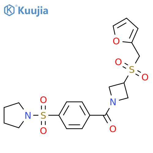 1-(4-{3-[(furan-2-yl)methanesulfonyl]azetidine-1-carbonyl}benzenesulfonyl)pyrrolidine structure