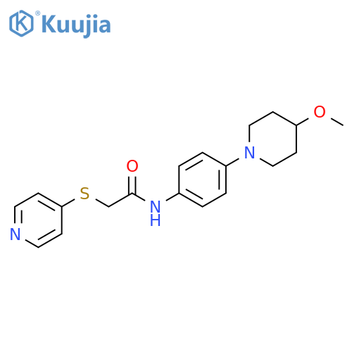 N-4-(4-methoxypiperidin-1-yl)phenyl-2-(pyridin-4-ylsulfanyl)acetamide structure