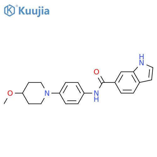 N-4-(4-methoxypiperidin-1-yl)phenyl-1H-indole-6-carboxamide structure
