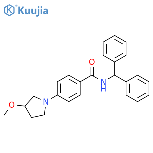 N-(diphenylmethyl)-4-(3-methoxypyrrolidin-1-yl)benzamide structure