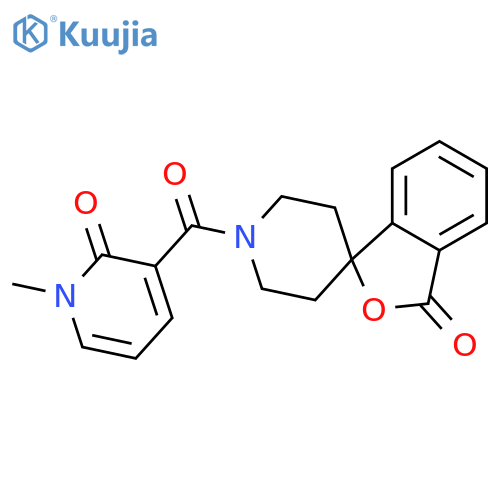 1'-(1-methyl-2-oxo-1,2-dihydropyridine-3-carbonyl)-3H-spiro[2-benzofuran-1,4'-piperidine]-3-one structure