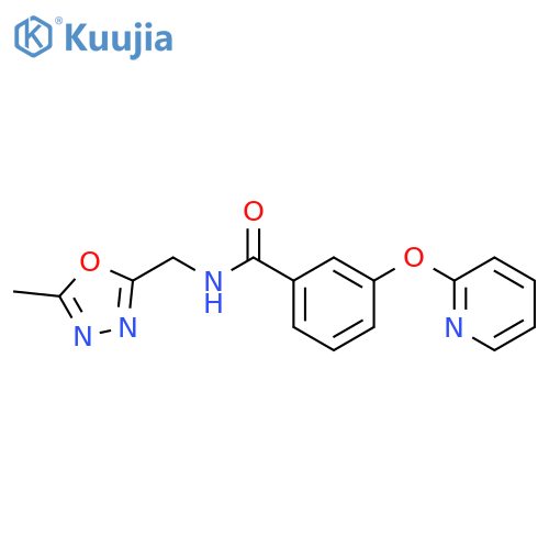 N-[(5-methyl-1,3,4-oxadiazol-2-yl)methyl]-3-(pyridin-2-yloxy)benzamide structure