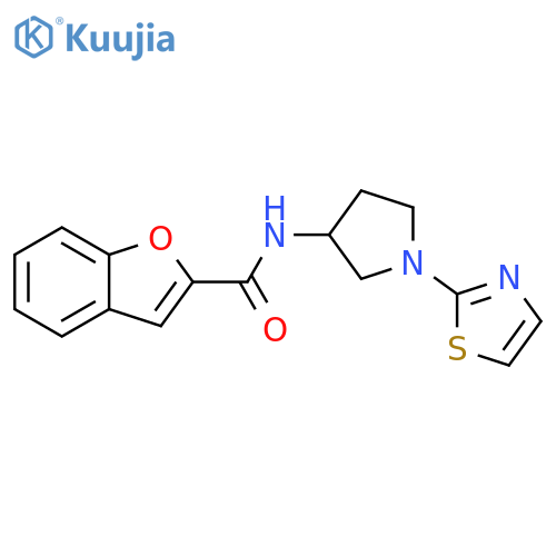 N-[1-(1,3-thiazol-2-yl)pyrrolidin-3-yl]-1-benzofuran-2-carboxamide structure